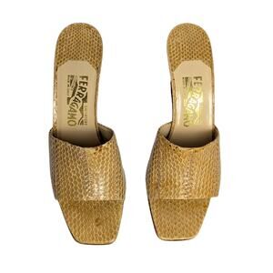 Salvatore Ferragamo Genuine Python Snakeskin Mules – (Narrow)
